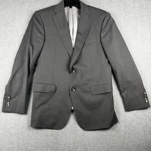 Samuelsohn Blazer Mens 40R Gray Striped Garner Super 130s Wool Sport Coat Jacket